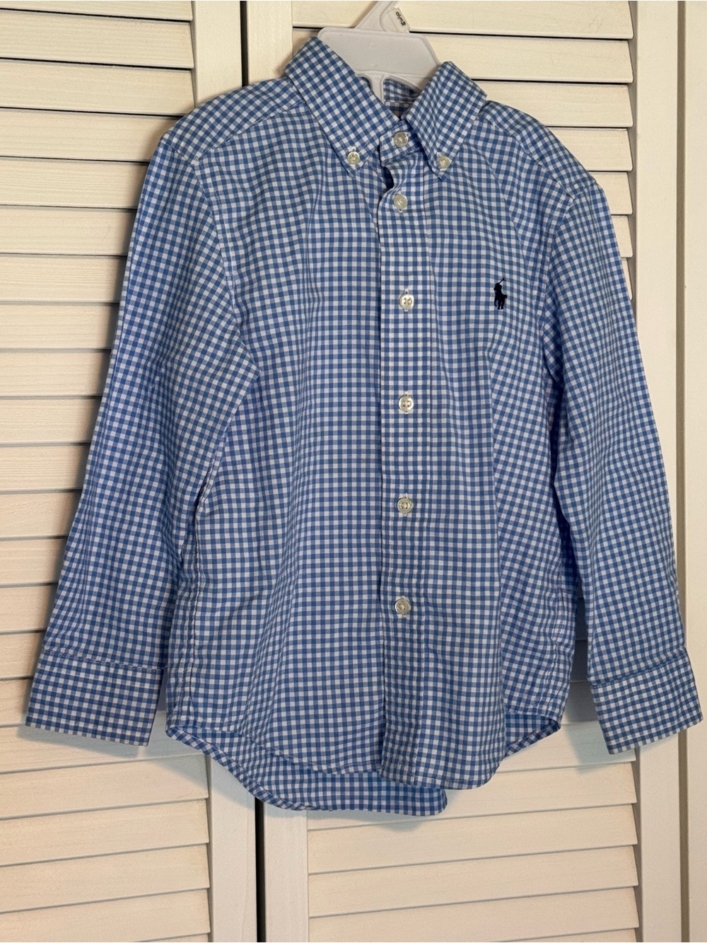 Ralph Lauren Blue and White Check Button Down Shirt